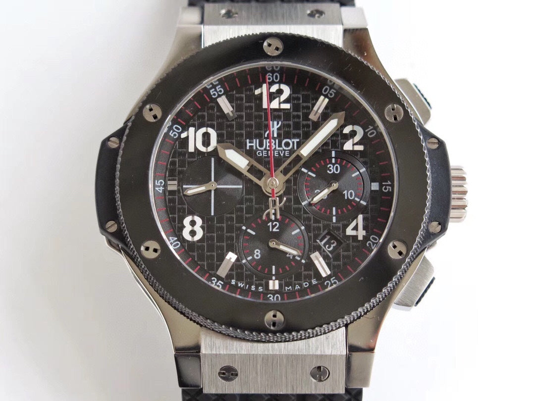 HBT Chronograph -Black  - Black Rubber - Automatic - 44mm