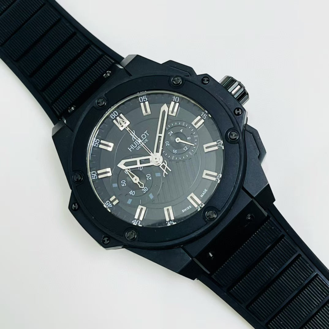 HBT Chronograph - Black 316 Steel - Black Rubber - Quartz - 45mm