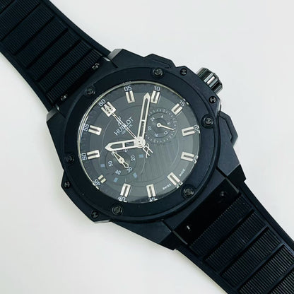 HBT Chronograph - Black 316 Steel - Black Rubber - Quartz - 45mm
