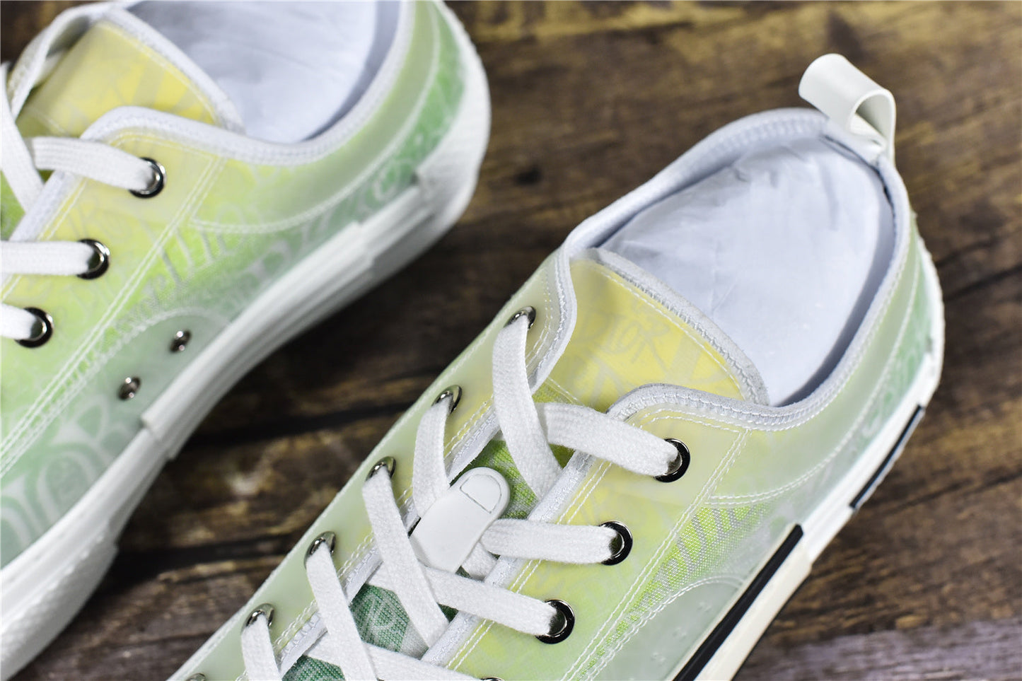 D!OR B23 'Low-Top Yellow and Green Canvas'
