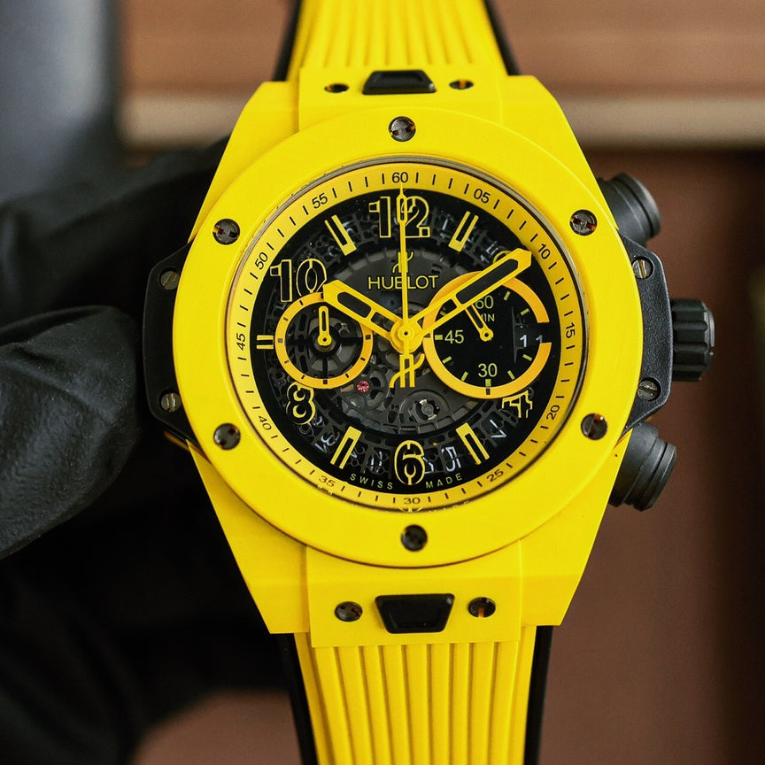 HBT Chronograph -Yellow Carbon Fiber - Yellow Rubber - Quartz - 45mm