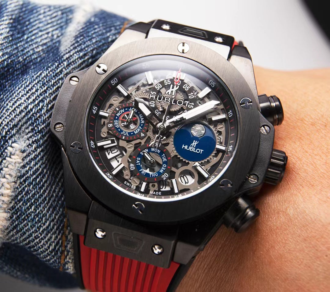 HBT Hollow 904L Steel - Red Rubber - Quartz - 42mm