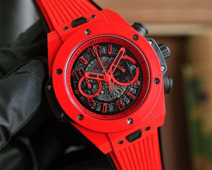 HBT Chronograph - Red Carbon Fiber - Red Rubber - Quartz - 45mm