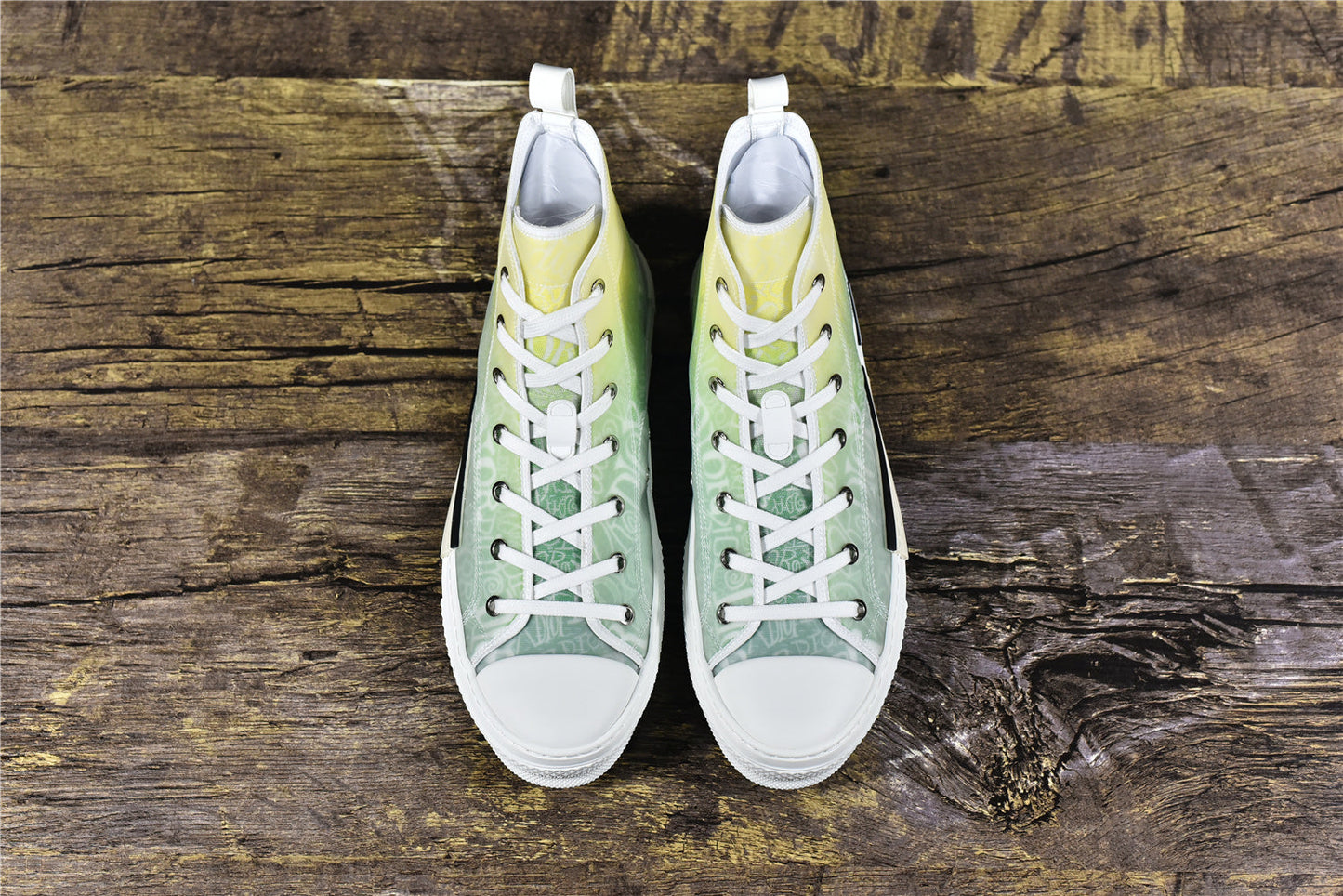 D!OR B23 High-Top Sneaker Yellow and Green