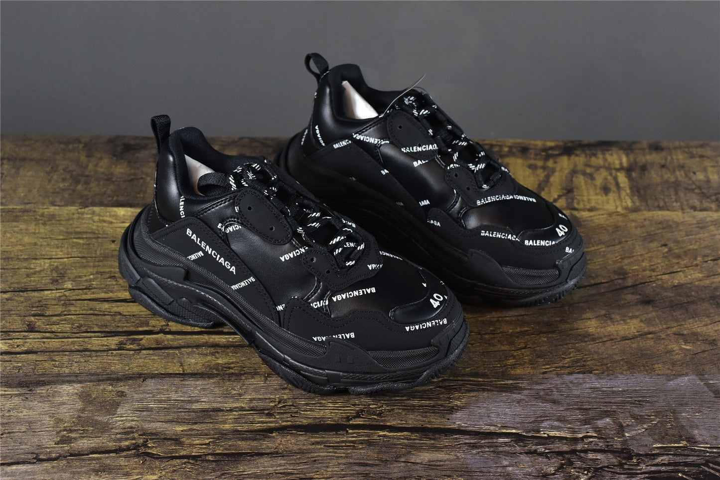 Bciaga Triple S Allover Logo Black