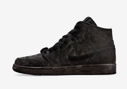 AJ 1 Mid x CLOT 'Fearless Black'