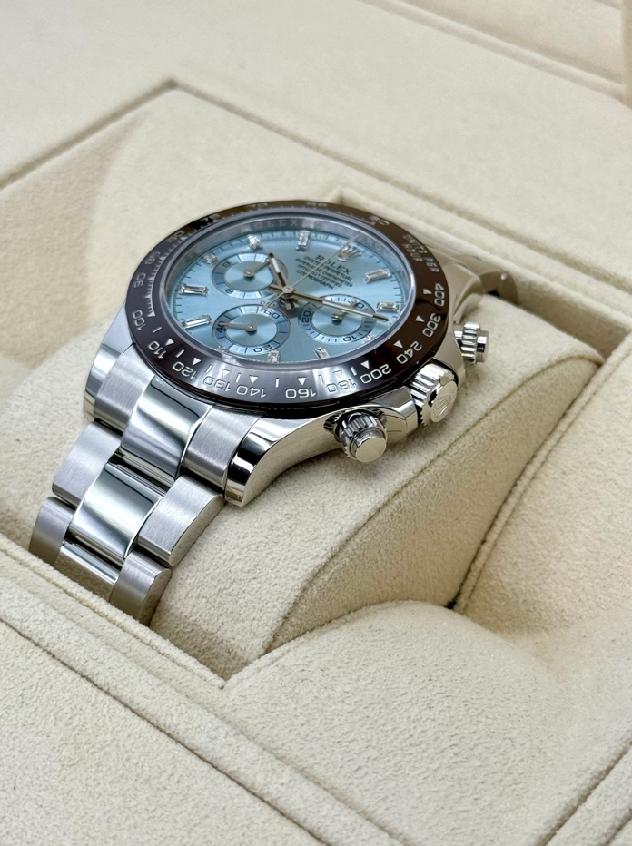 Daytona  116506 steel Ice Baguette Blue Dial