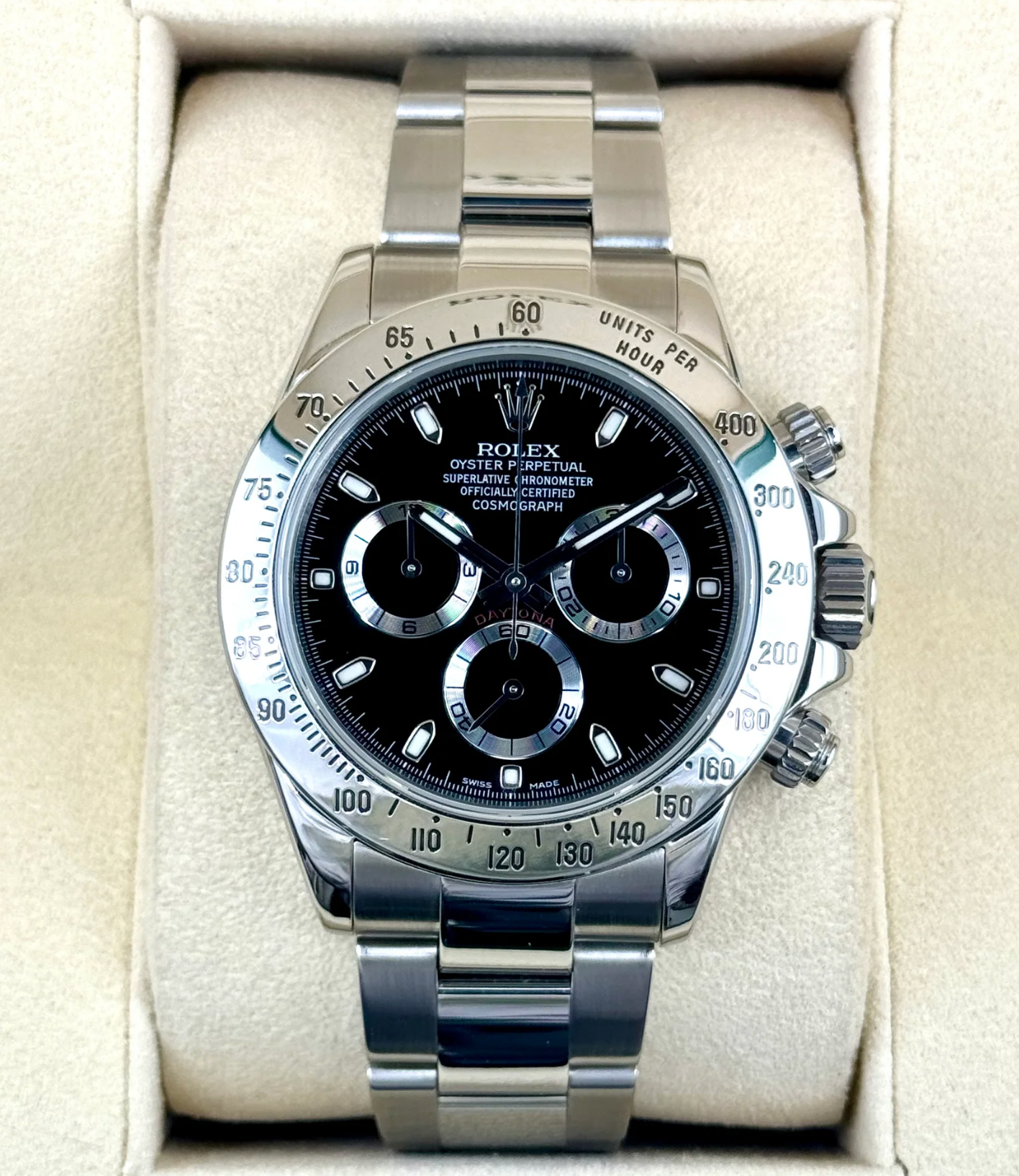 Daytona 40mm 116520 Stainless Steel Black Dial