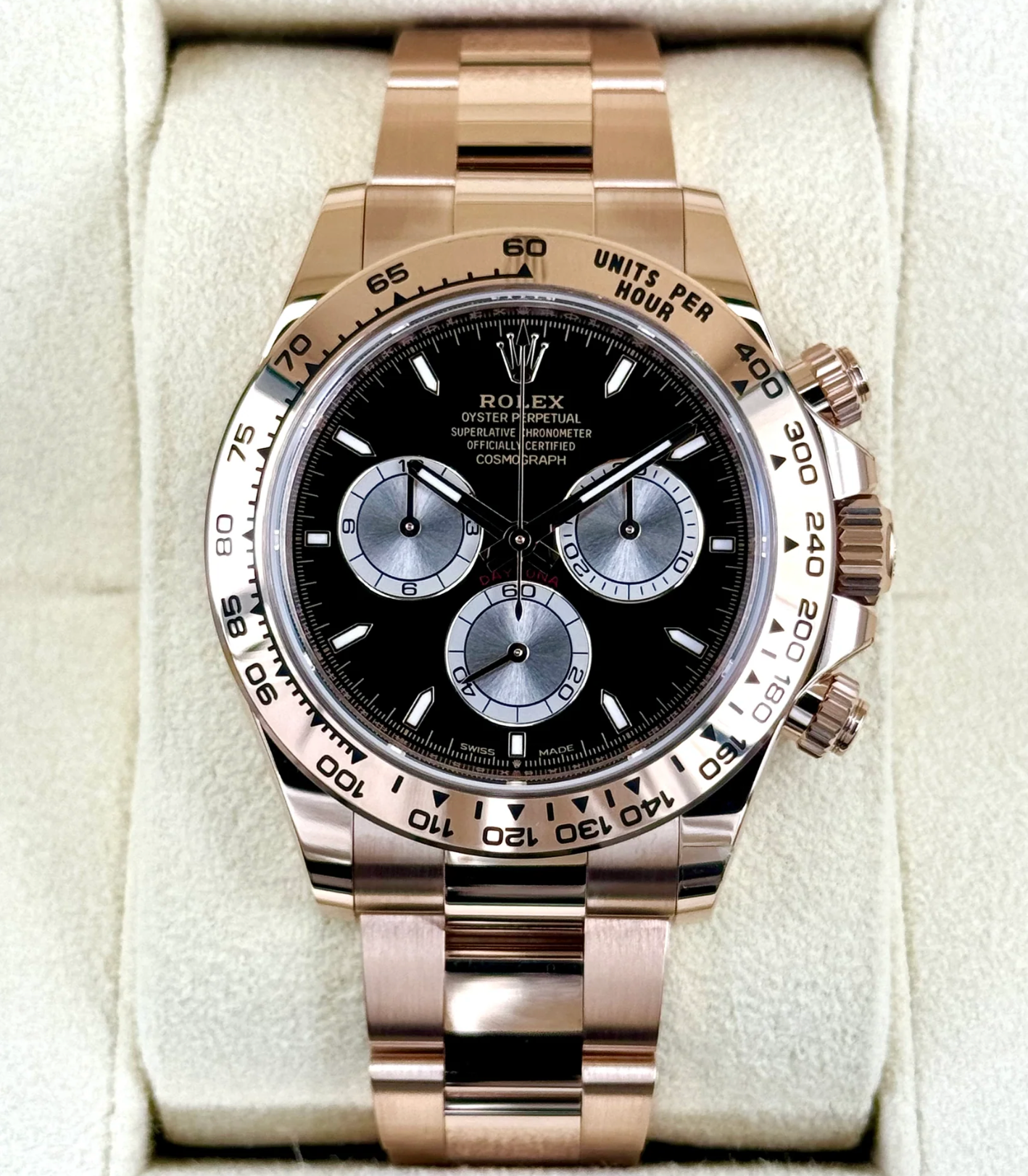 Daytona 40mm 126505 Rose Gold Black Dial