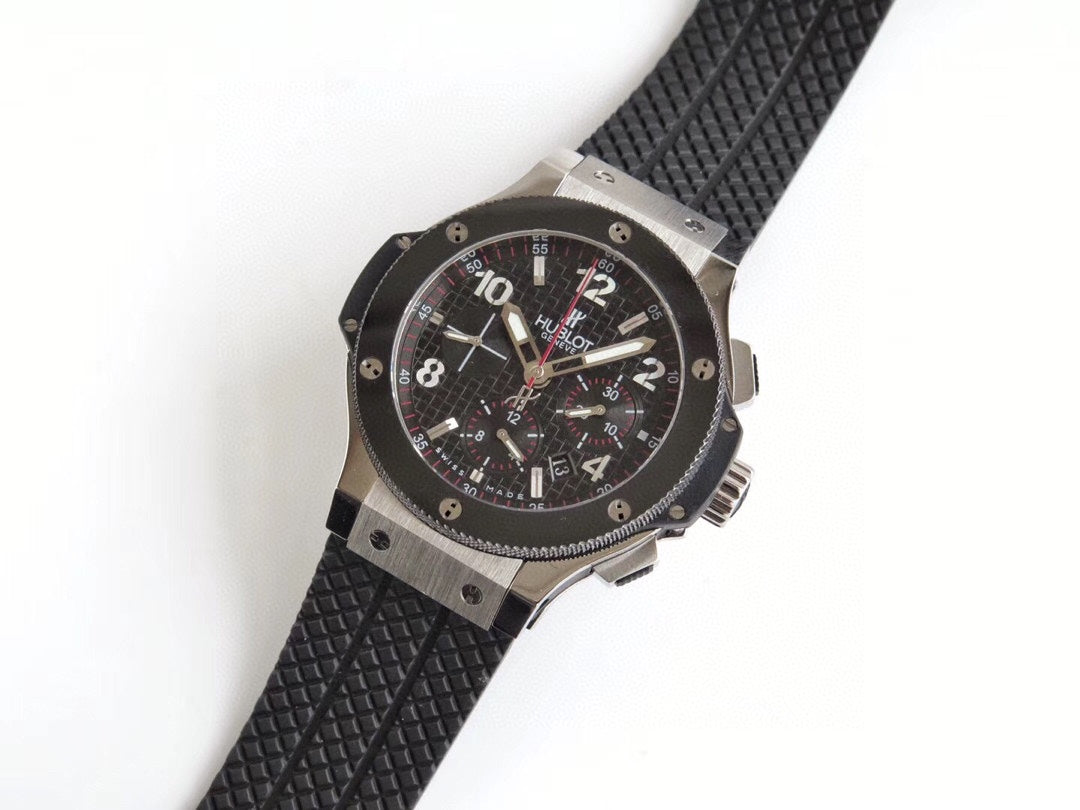 HBT Chronograph -Black  - Black Rubber - Automatic - 44mm