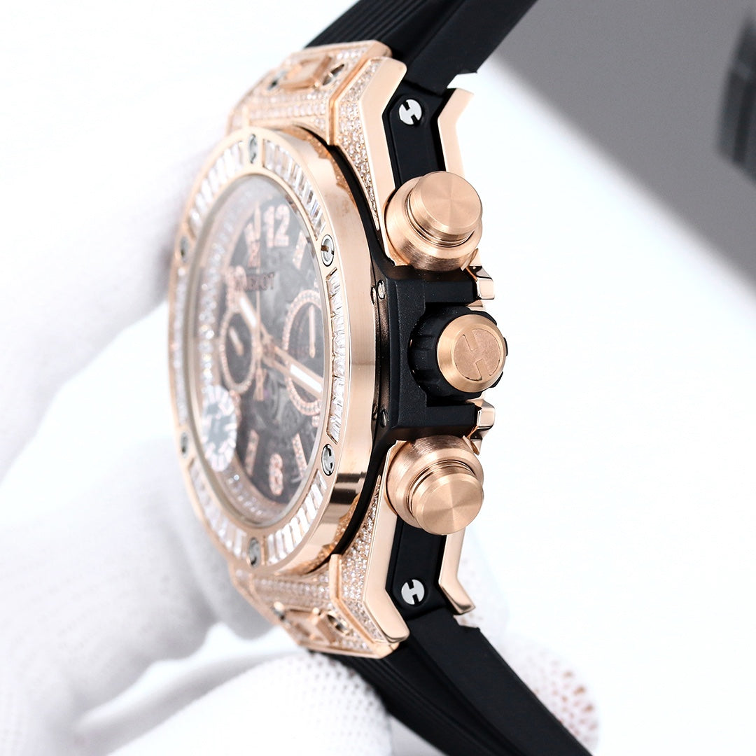 HBT Yellow Gold 904L Steel - Black Rubber - Automatic - 42mm