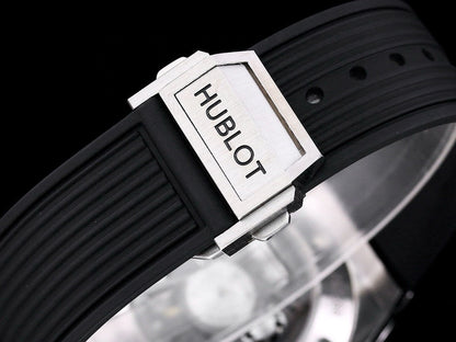 HBT Chronograph - Black White - Black Rubber - Automatic - 42mm
