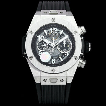 HBT Chronograph - Black White - Black Rubber - Automatic - 42mm