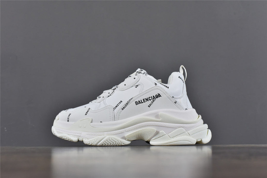 Bciaga Triple S Allover Logo White