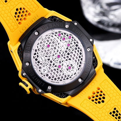 HBT Silver - Yellow Rubber - Automatic - 44mm