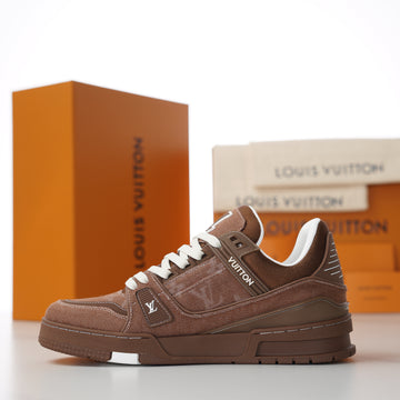 LV Trainer Sneaker Red Brown