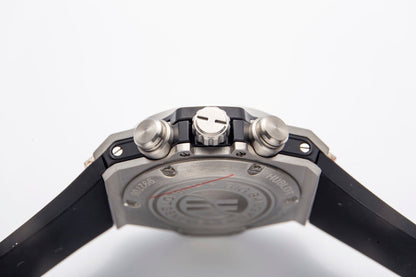 HBT Black - Black 904L Steel - Black Leather - Quartz - 44mm