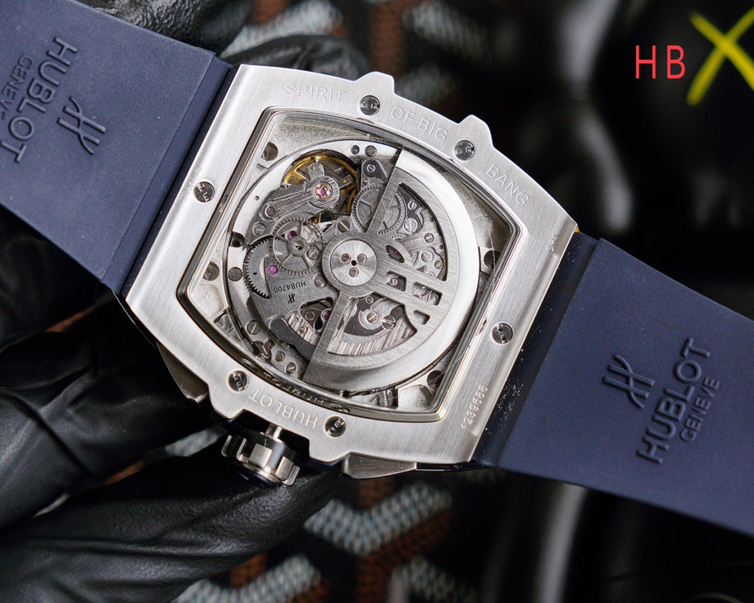 HBT Chronograph - Blue White - Blue Rubber- Automatic - 42*52mm