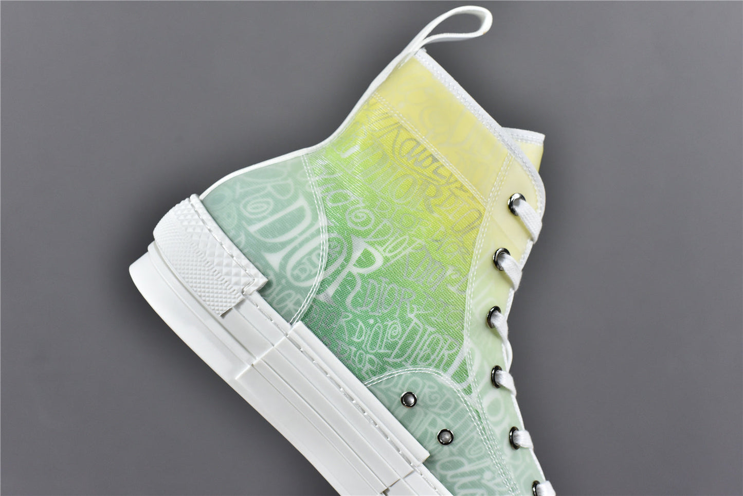 D!OR B23 High-Top Sneaker Yellow and Green