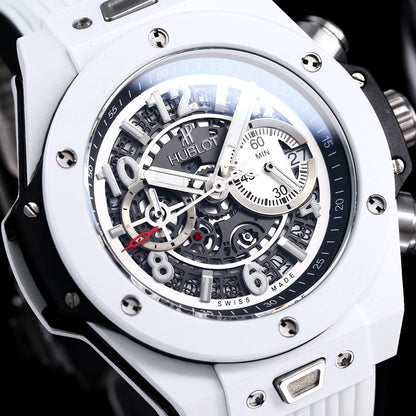 HBT Chronograph -White Carbon Fiber - White Rubber - Quartz - 45mm