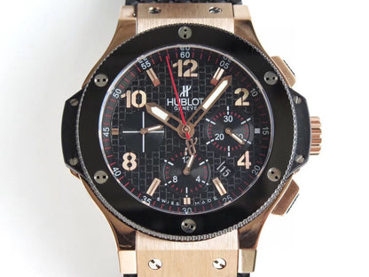 HBT Chronograph - Black -Rosegold Ceramic - Black Rubber - Automatic - 44mm