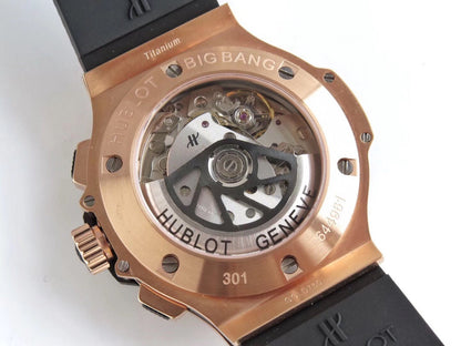 HBT Chronograph - Black -Rosegold Ceramic - Black Rubber - Automatic - 44mm