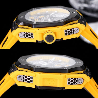 HBT Silver - Yellow Rubber - Automatic - 44mm