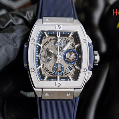 HBT Chronograph - Blue White - Blue Rubber- Automatic - 42*52mm