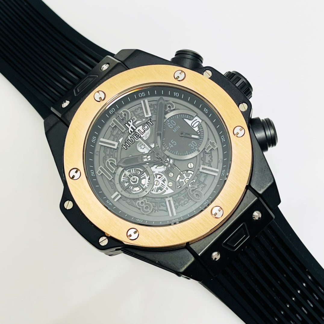 HBT Chronograph - Black 904L Steel - Black Rubber - Quartz - 42mm