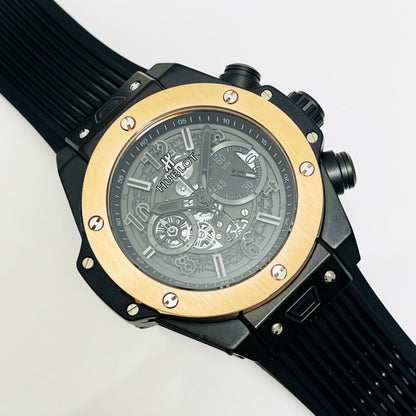 HBT Chronograph - Black 904L Steel - Black Rubber - Quartz - 42mm