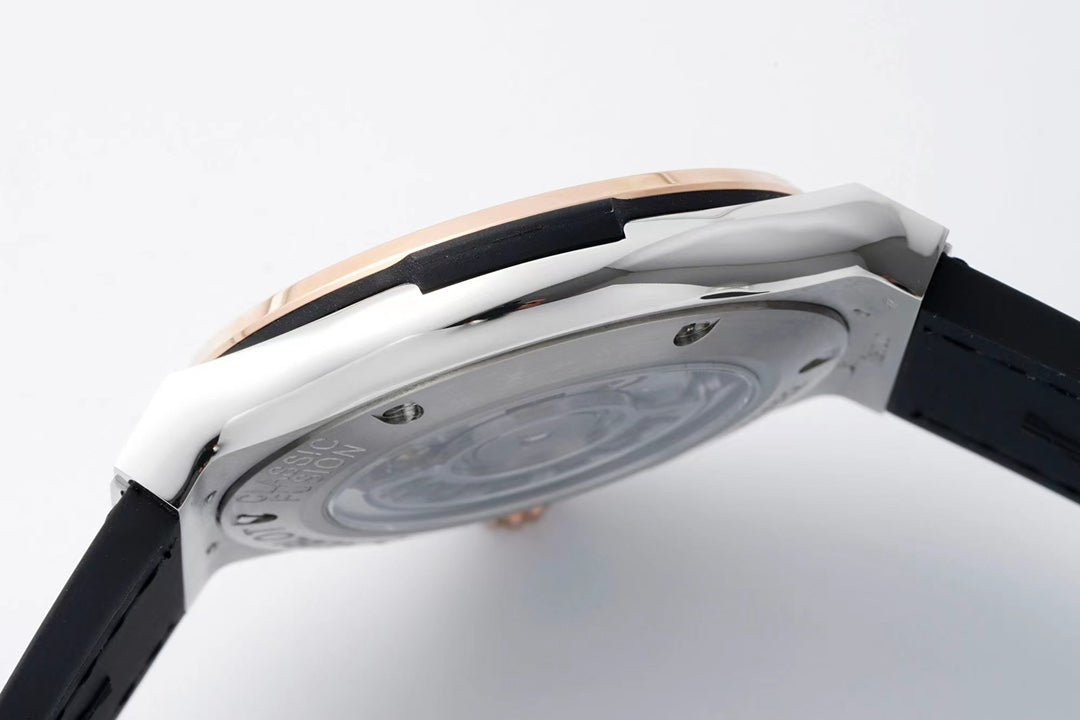 HBT Black - Rosegold 904L Steel - Black Leather - Automatic - 42mm