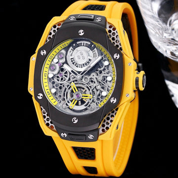 HBT Silver - Yellow Rubber - Automatic - 44mm