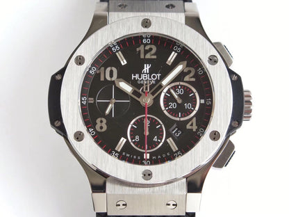 HBT Chronograph -Black Silver  - Black Rubber - Automatic - 44mm