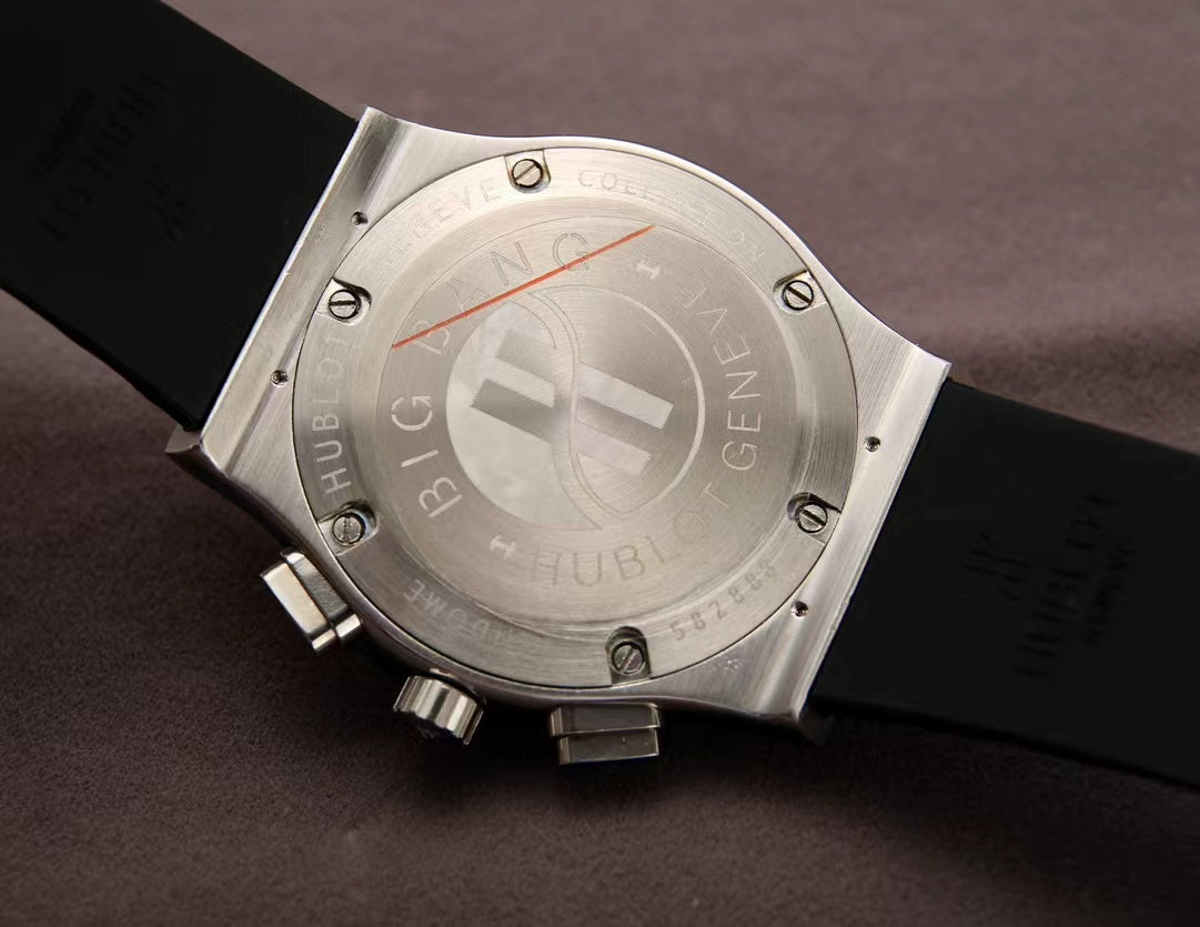HBT Silver - Hollow 904L Steel - Grey Rubber - Quartz - 44mm