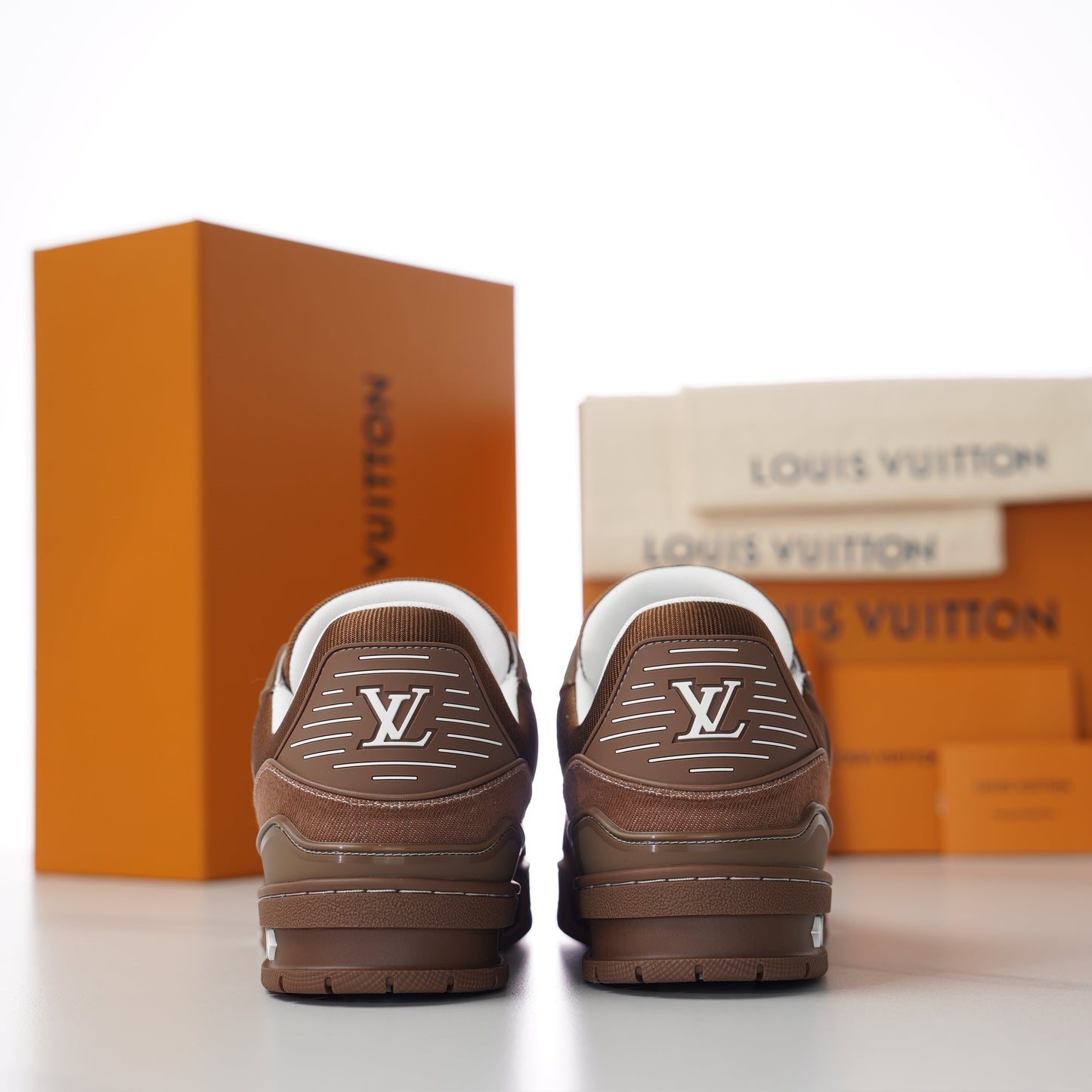 LV Trainer Sneaker Red Brown