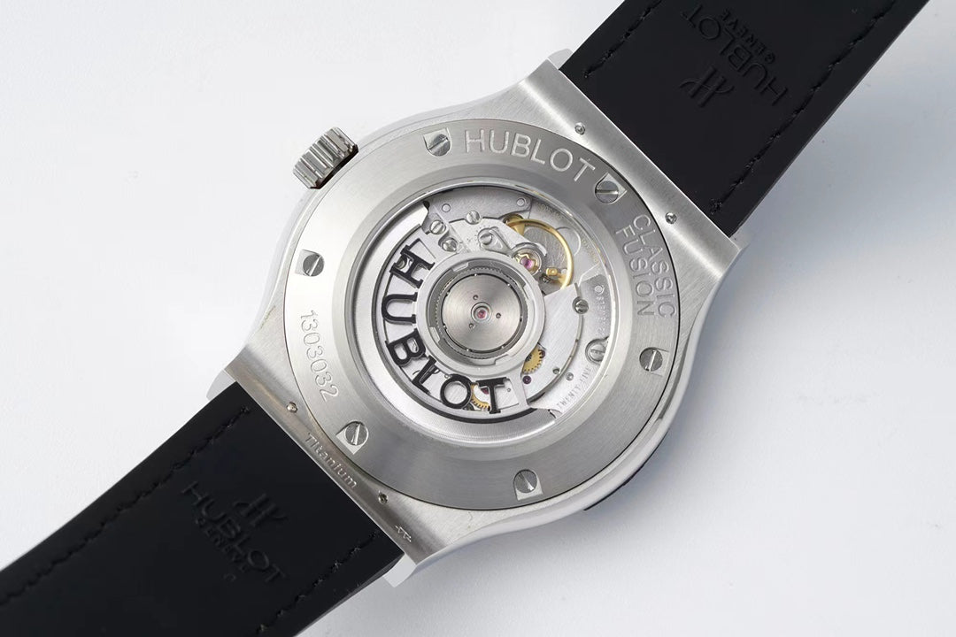 HBT White - Silver 904L Steel - Black Leather - Automatic - 42mm