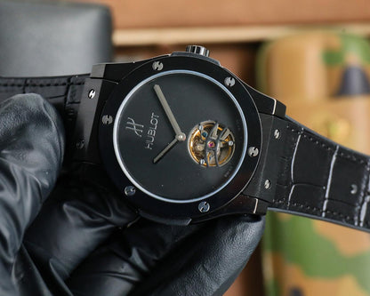 HBT Black - Black Leather - Automatic - 45mm
