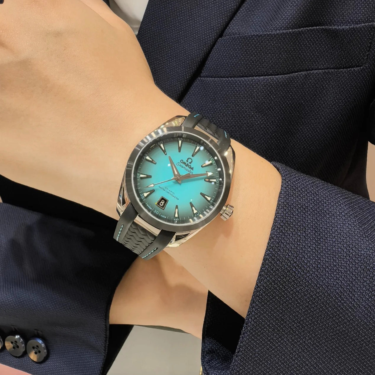 OMEGA Green Black- Black Rubber - Automatic - 41mm