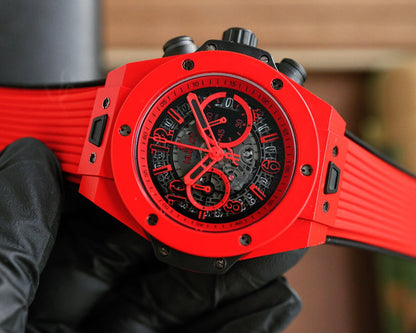 HBT Chronograph - Red Carbon Fiber - Red Rubber - Quartz - 45mm
