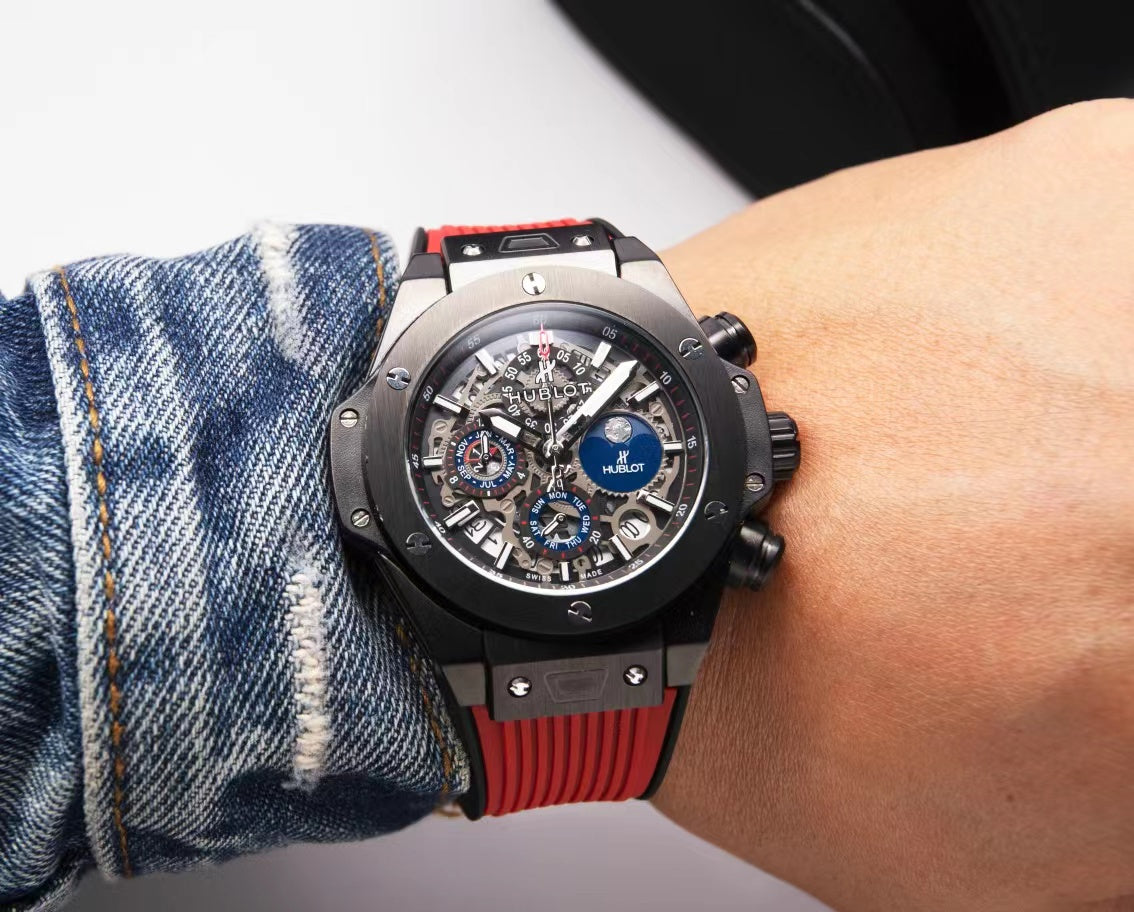 HBT Hollow 904L Steel - Red Rubber - Quartz - 42mm