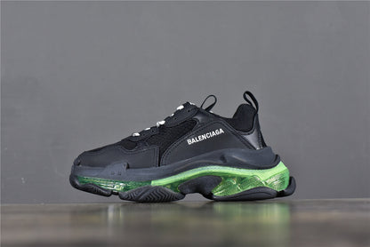 Bciaga Triple S Clear Sole Black/Fluorescent Yellow
